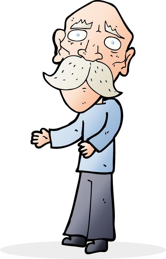 dessin animé vieil homme solitaire vecteur