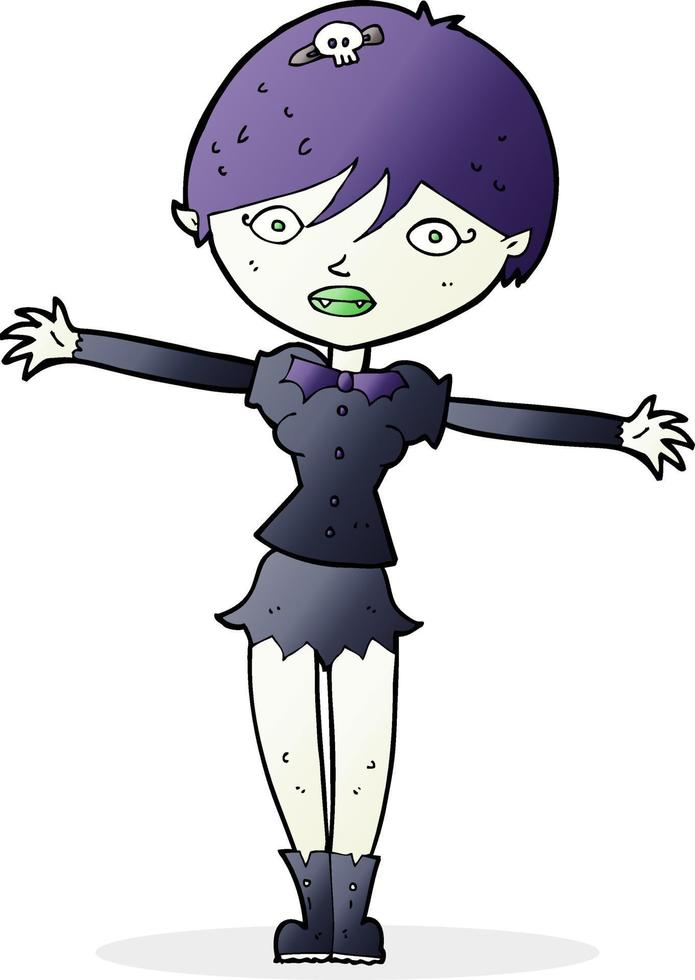 fille de vampire de dessin animé vecteur