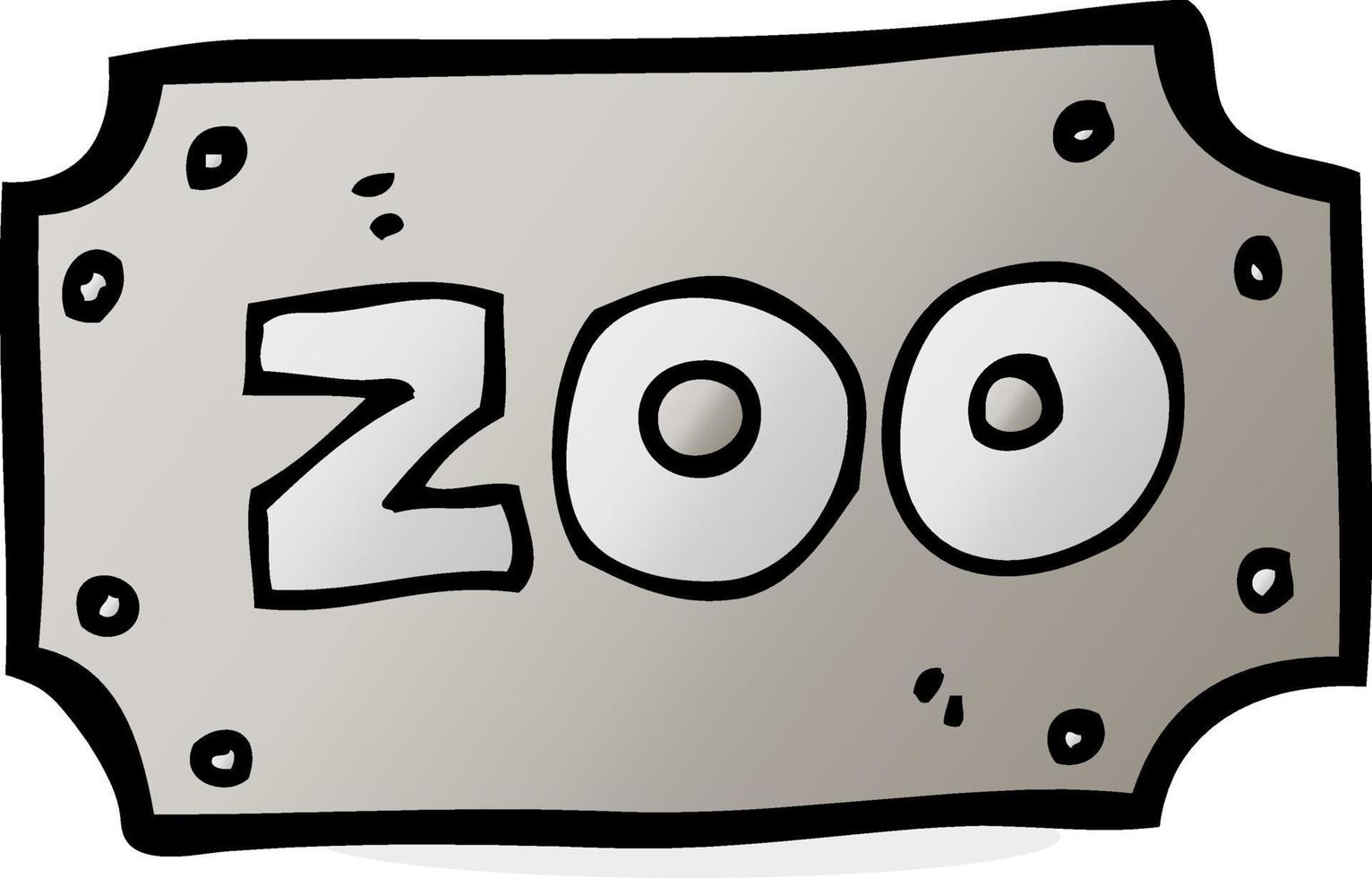 signe de zoo de dessin animé vecteur