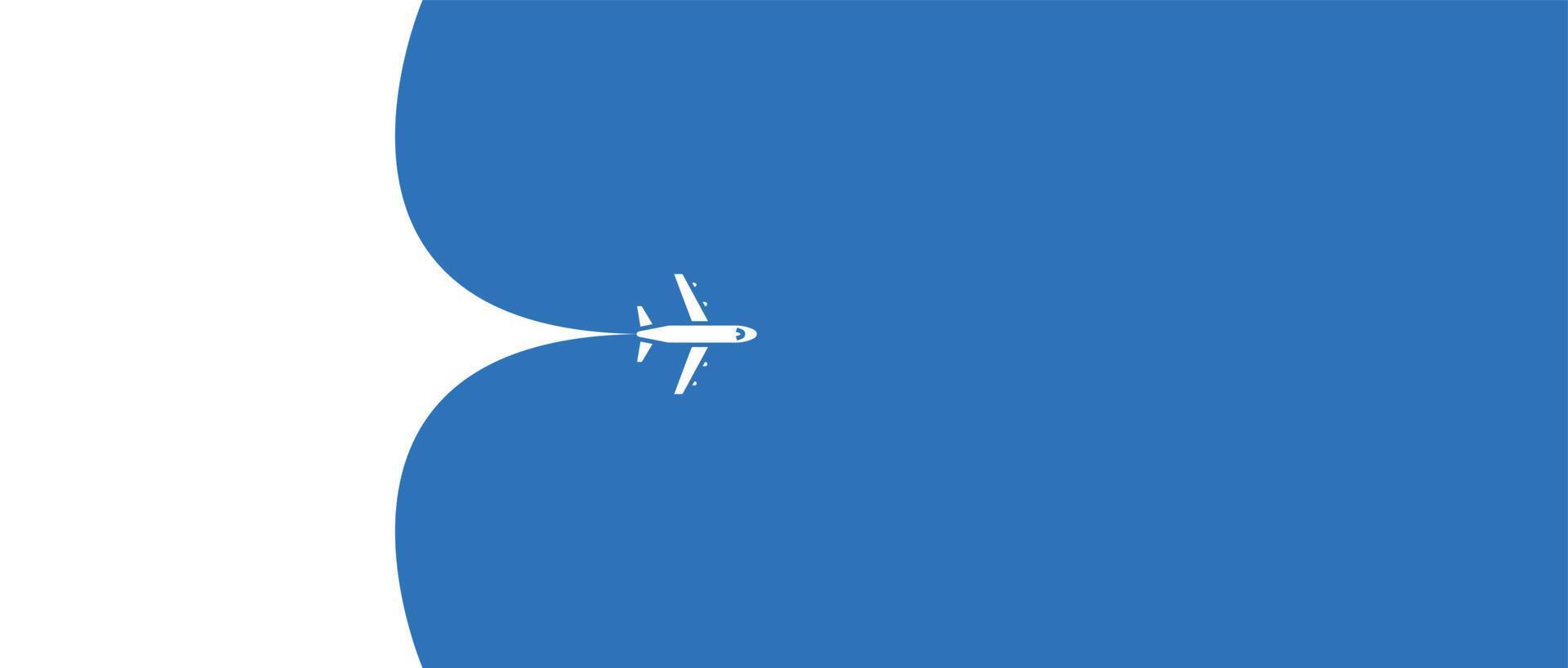 avion ouvrant fond bleu derrière vecteur