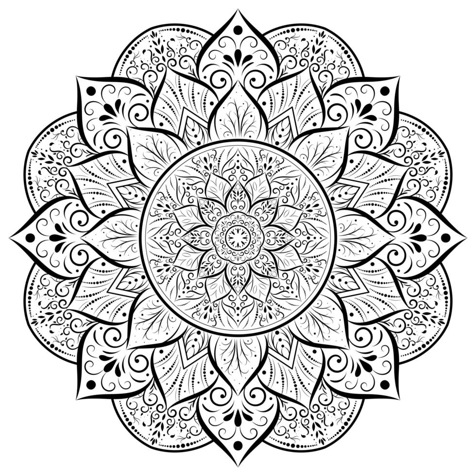 ornement fleur arrondie mandala vecteur