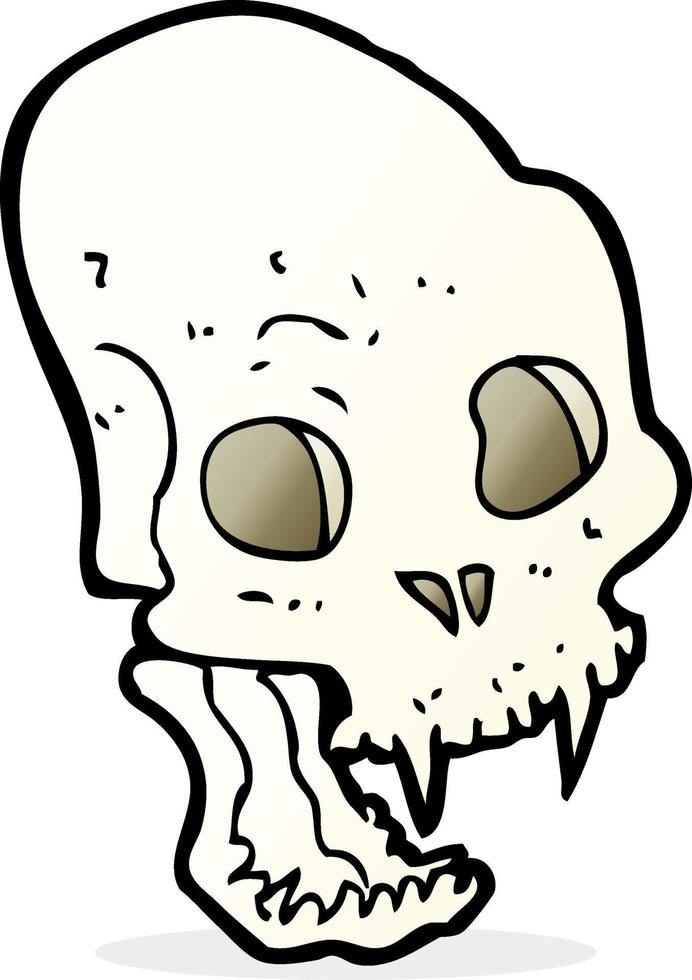 crâne de vampire effrayant de dessin animé vecteur