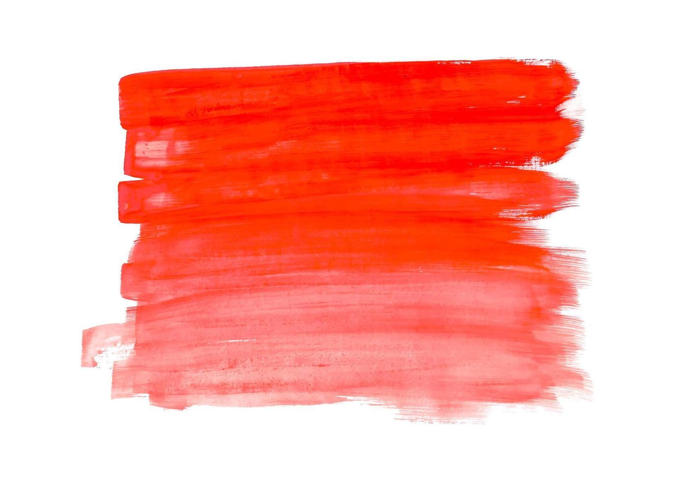 aquarelle rouge abstraite isolée sur fond blanc. coups de pinceau dessinés à la main sur papier. vecteur