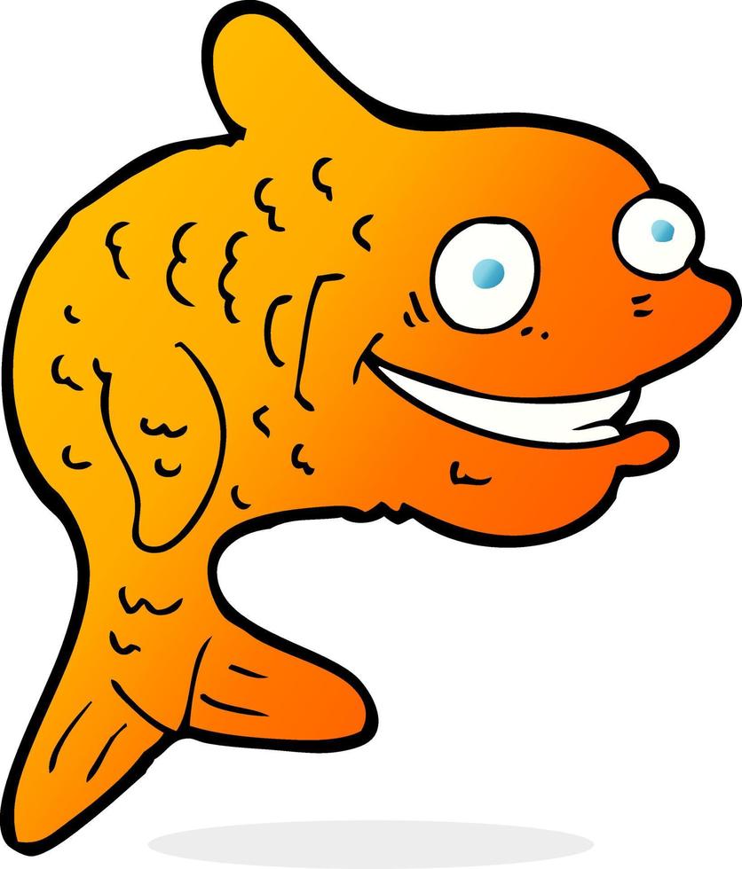 poisson heureux de dessin animé vecteur