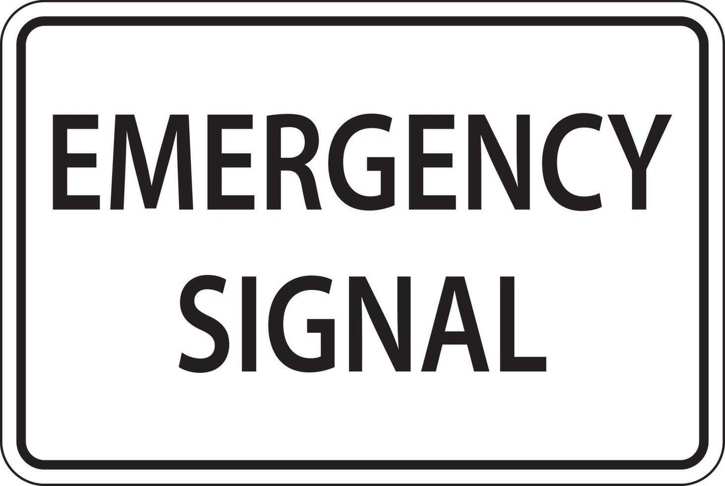 Panneau de signalisation de signal d'urgence sur fond blanc vecteur