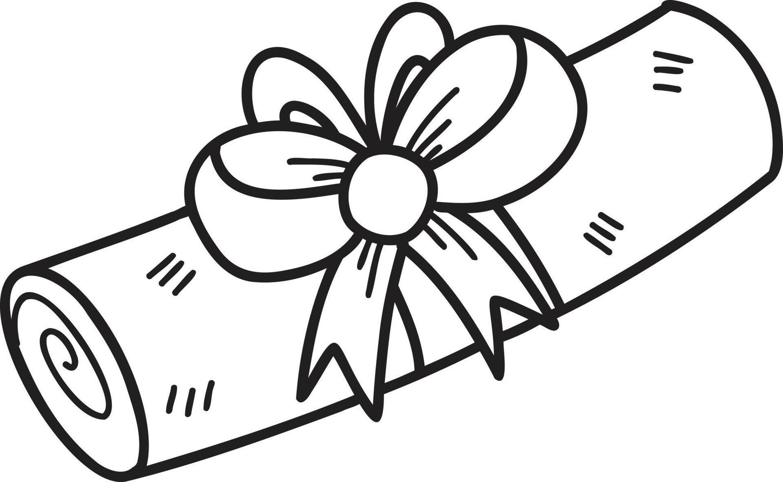 illustration de boîte de cadeau de noël rond dessiné à la main vecteur