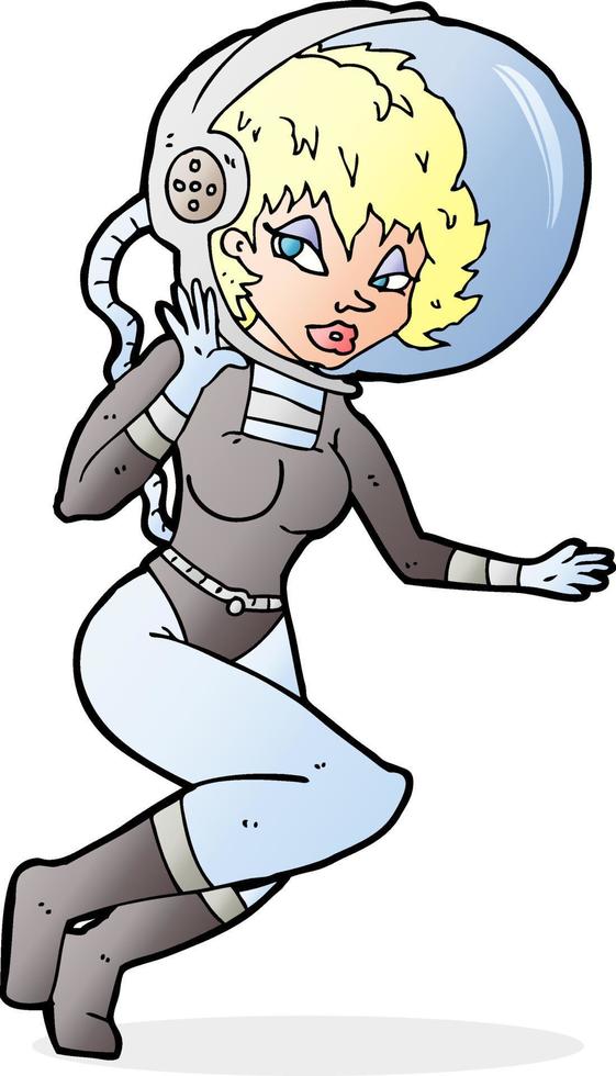 femme de l'espace de dessin animé vecteur