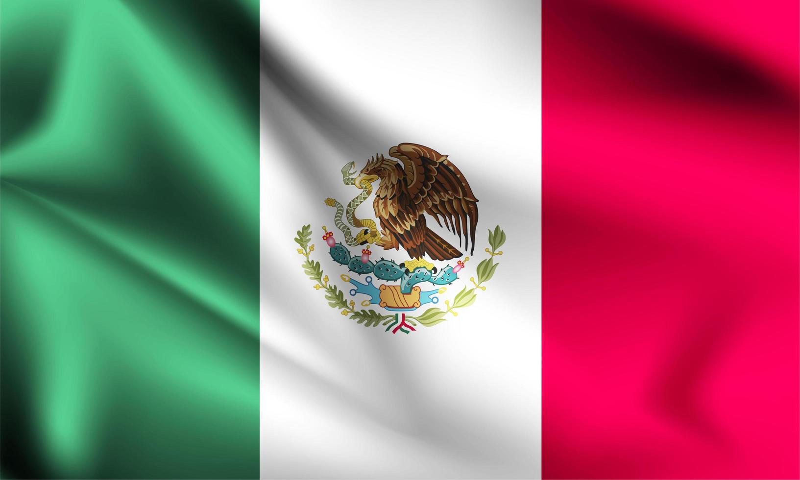 drapeau 3d mexicain vecteur