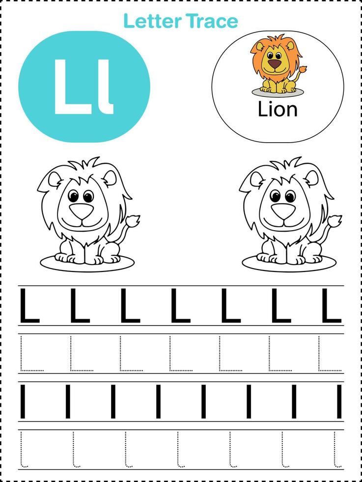 feuilles de traçage des lettres de l'alphabet pour les fichiers imprimables az pour les enfants vecteur
