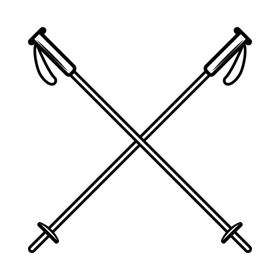 bâton d'hiver rétro vintage pour le camping. peut être utilisé comme emblème, logo, badge, étiquette. marque, affiche ou impression. art graphique monochrome. vecteur