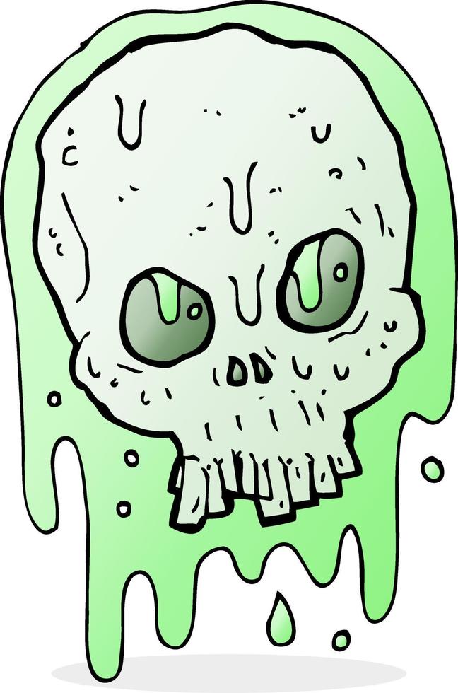 crâne visqueux de dessin animé vecteur