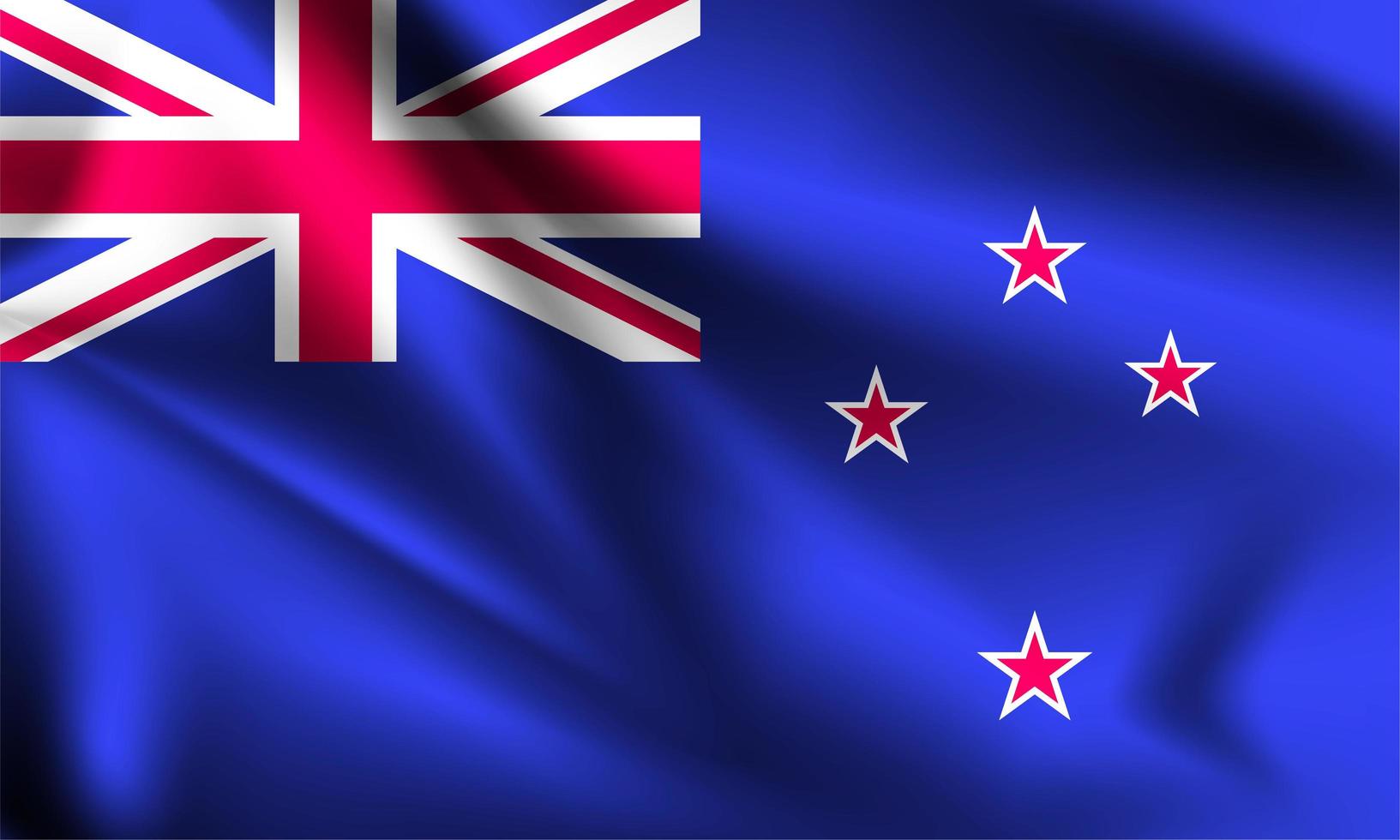 drapeau 3d de la Nouvelle-Zélande vecteur