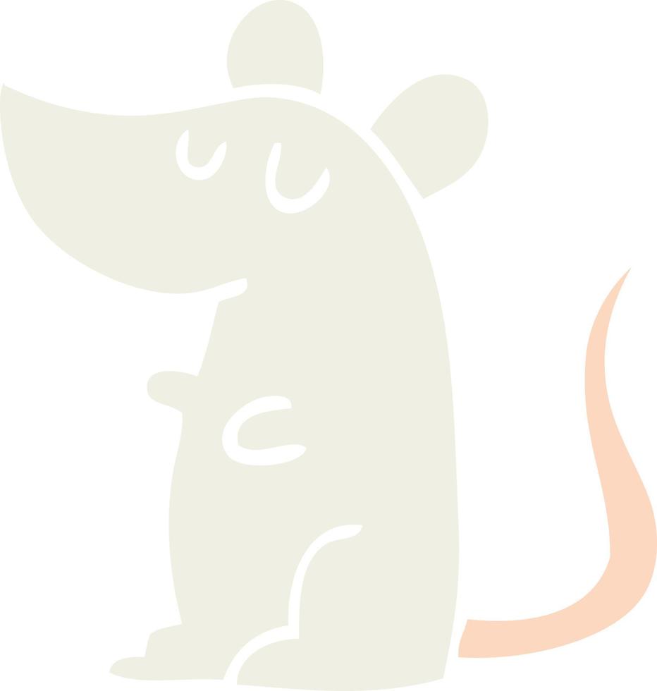 souris de dessin animé illustration couleur plate vecteur