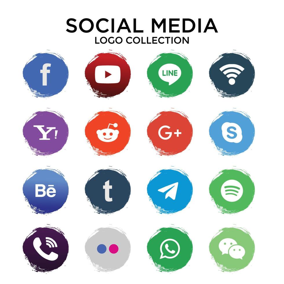 collection de logos de médias sociaux vecteur