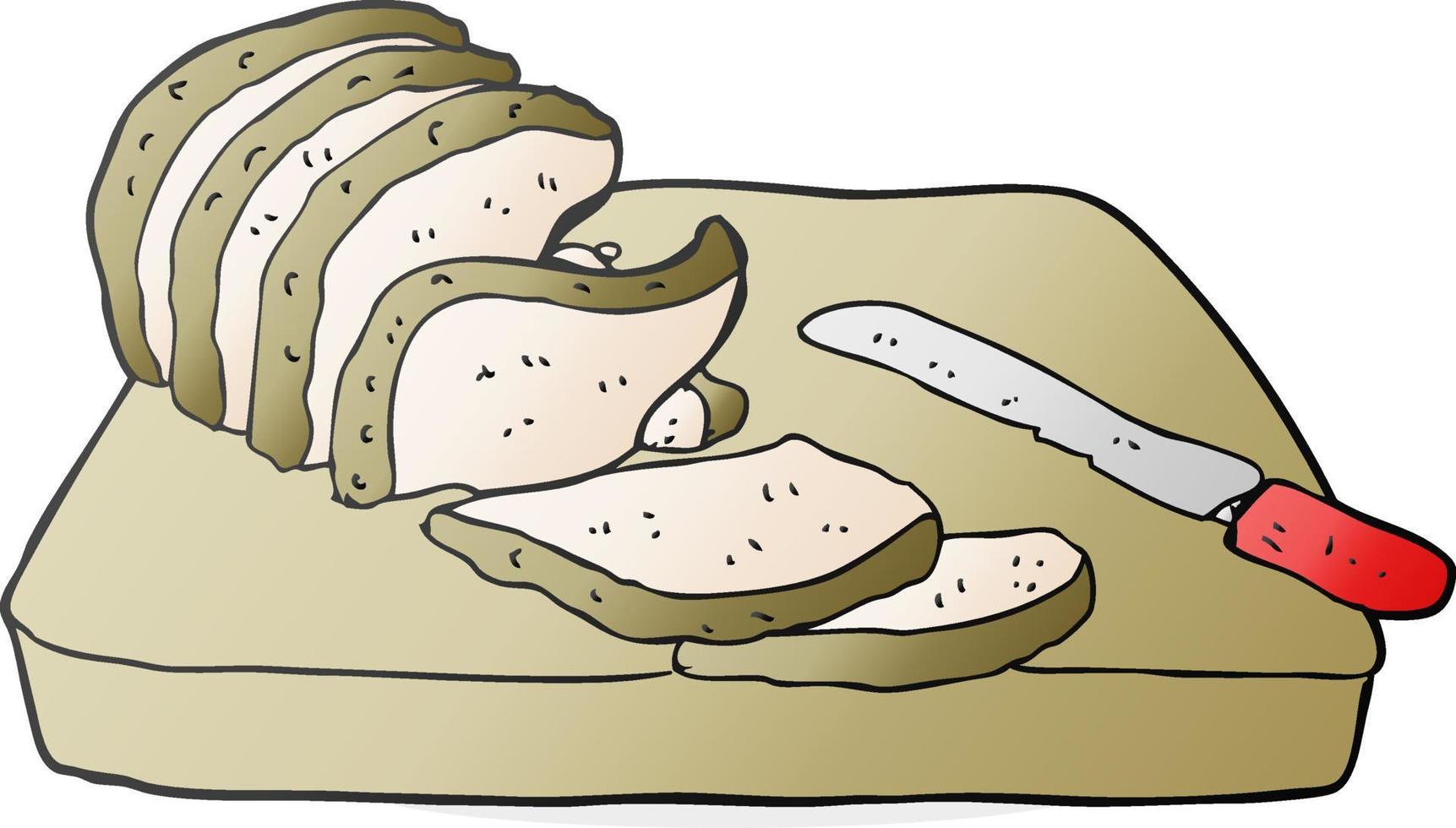 pain tranché de dessin animé vecteur