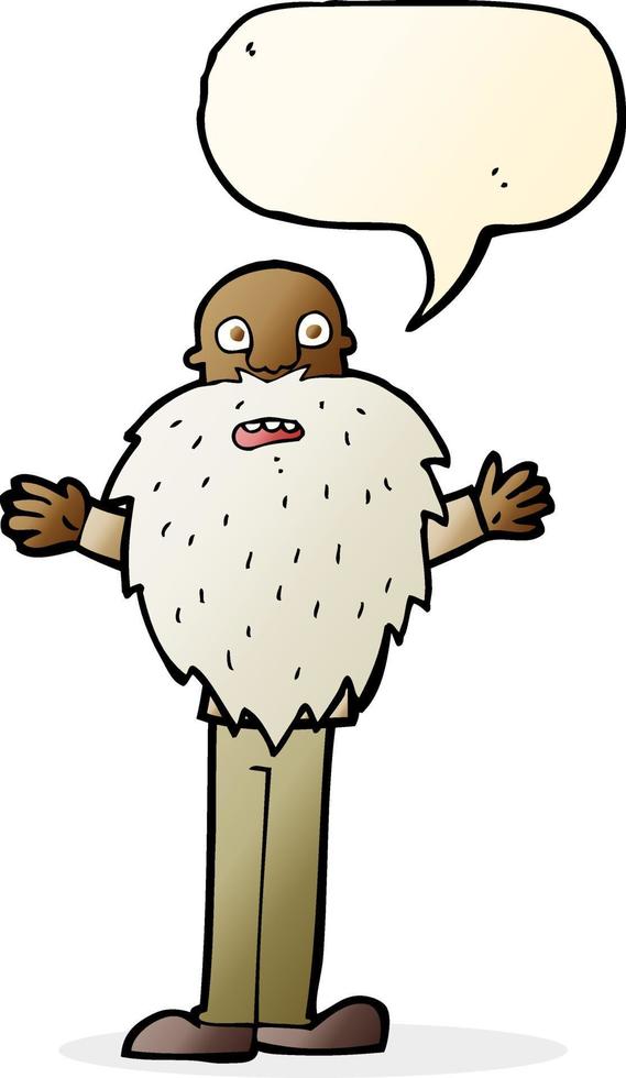dessin animé vieil homme barbu avec bulle de dialogue vecteur
