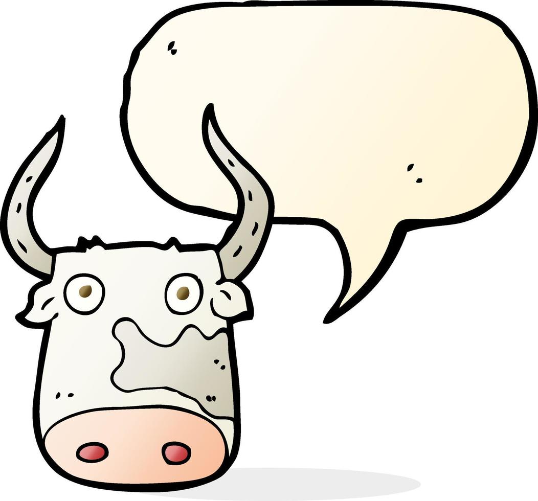 vache de dessin animé avec bulle de dialogue vecteur