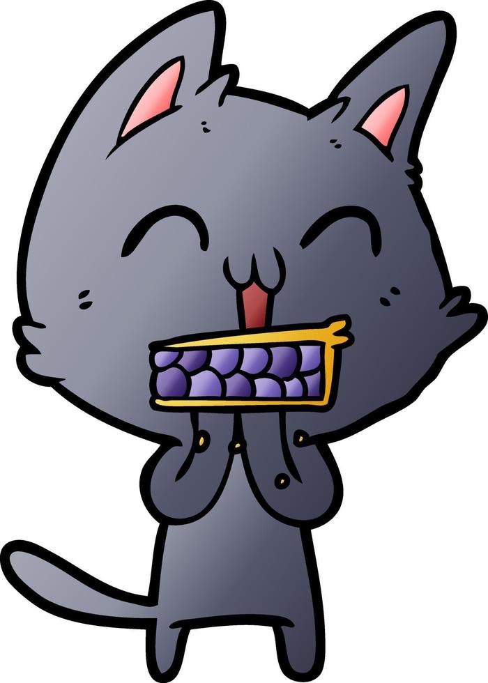 chat de dessin animé heureux vecteur