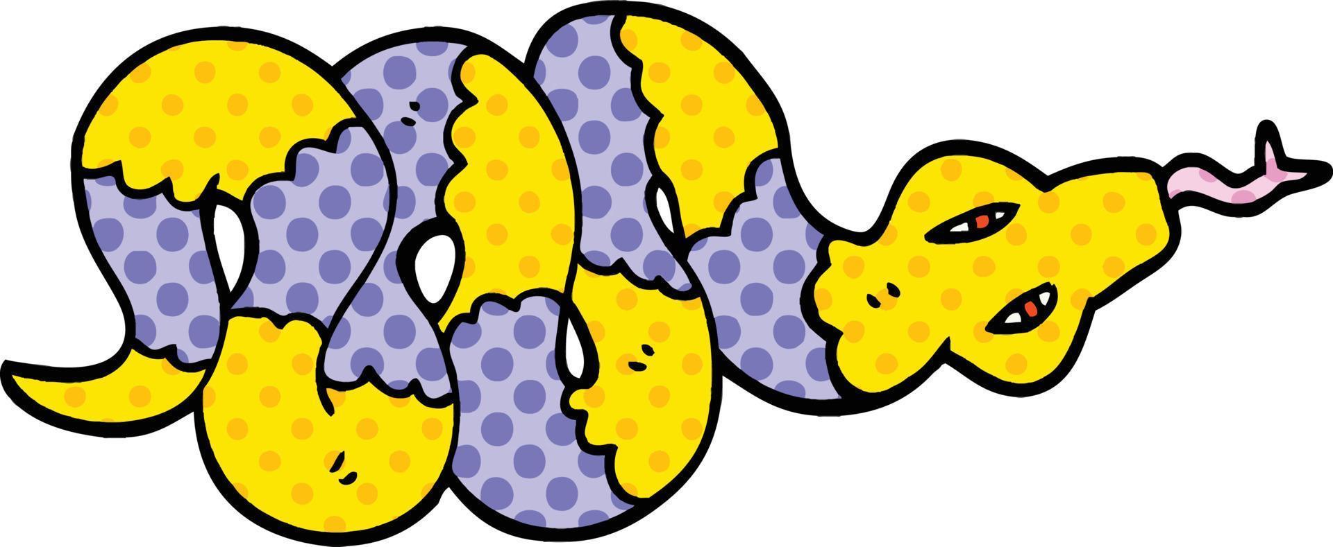 serpent venimeux de dessin animé de style bande dessinée vecteur