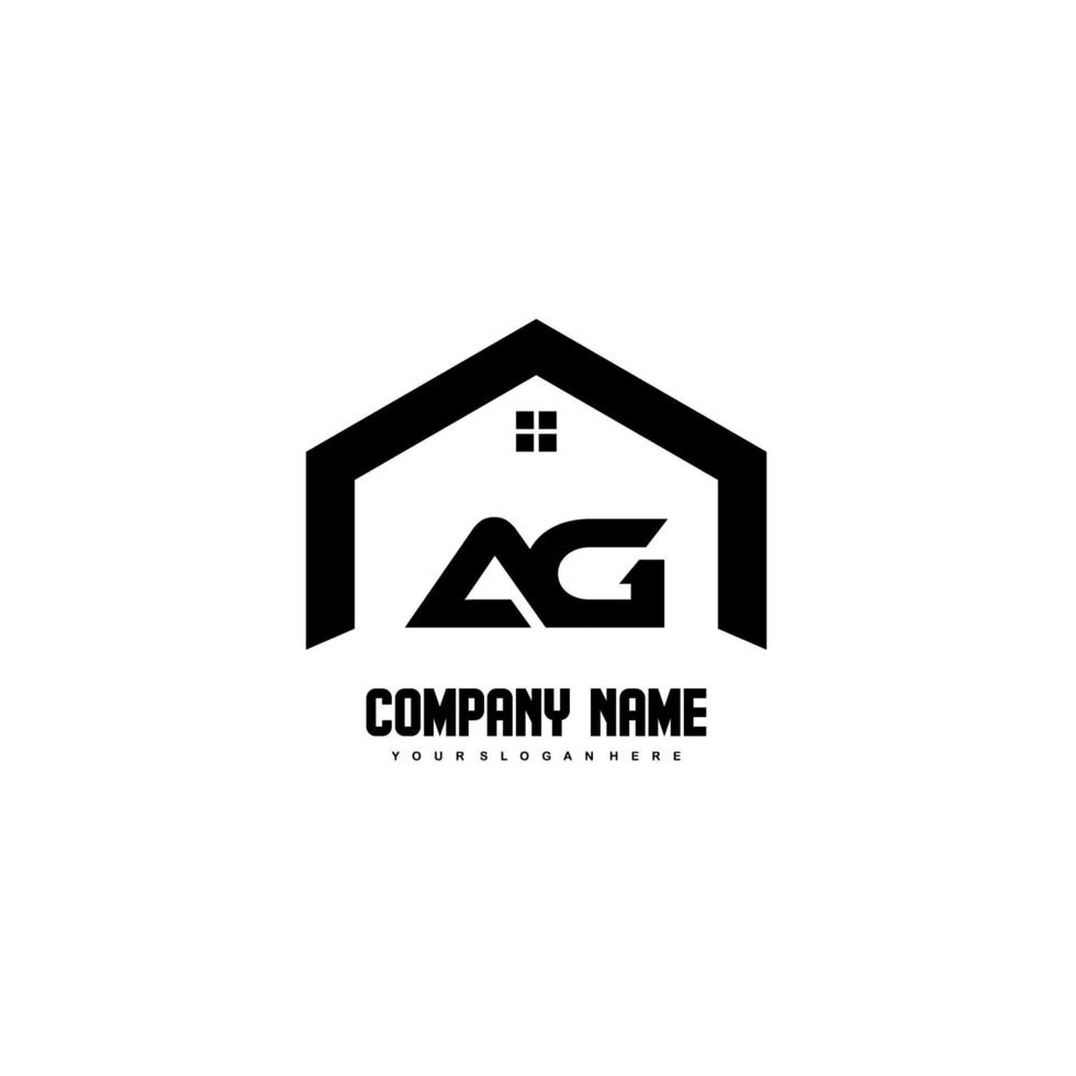 ag lettres initiales vecteur de conception de logo pour la construction, la maison, l'immobilier, le bâtiment, la propriété.