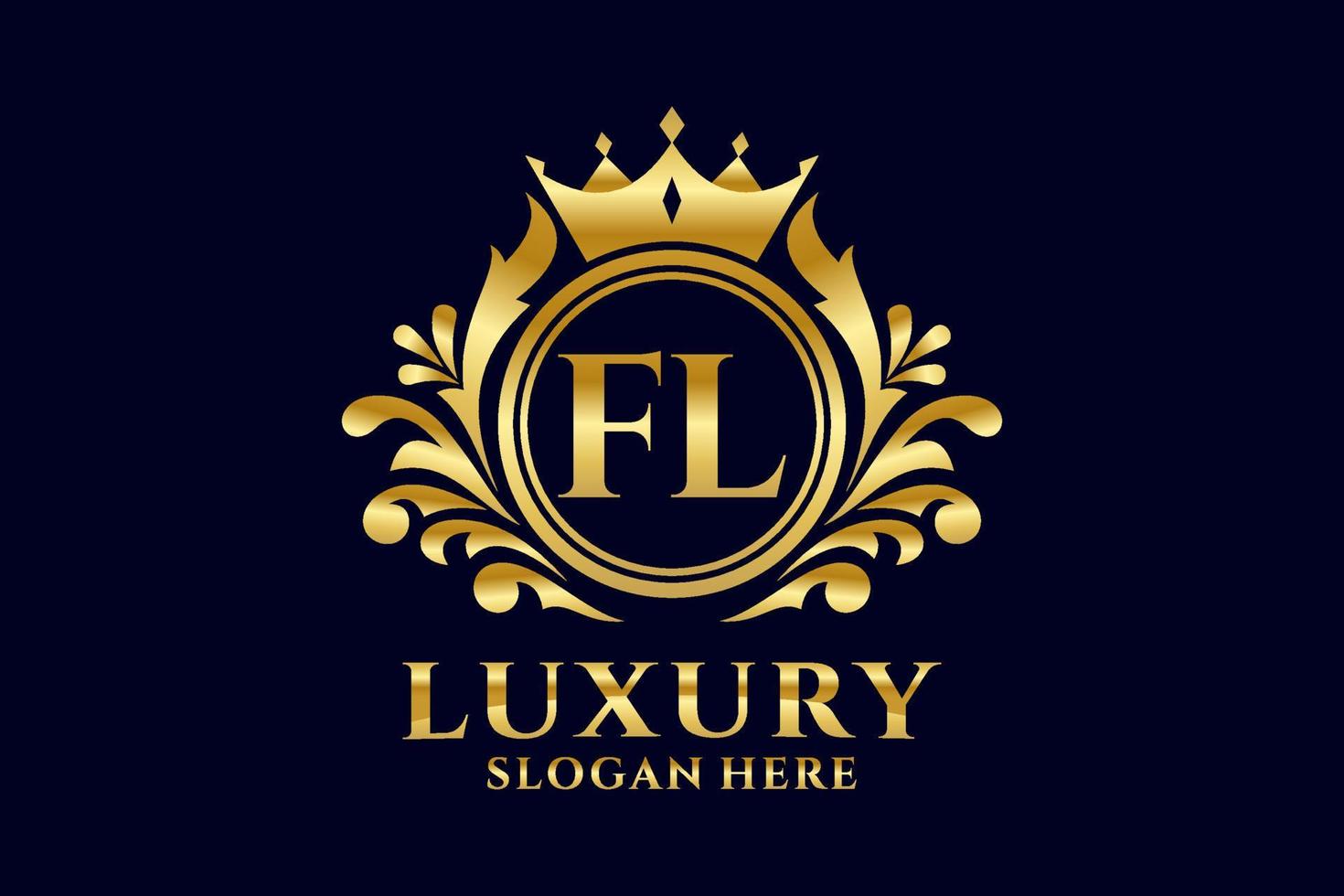 modèle de logo de luxe royal lettre initiale fl dans l'art vectoriel pour les projets de marque luxueux et autres illustrations vectorielles.