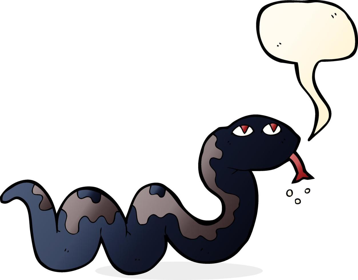 serpent de dessin animé avec bulle de dialogue vecteur