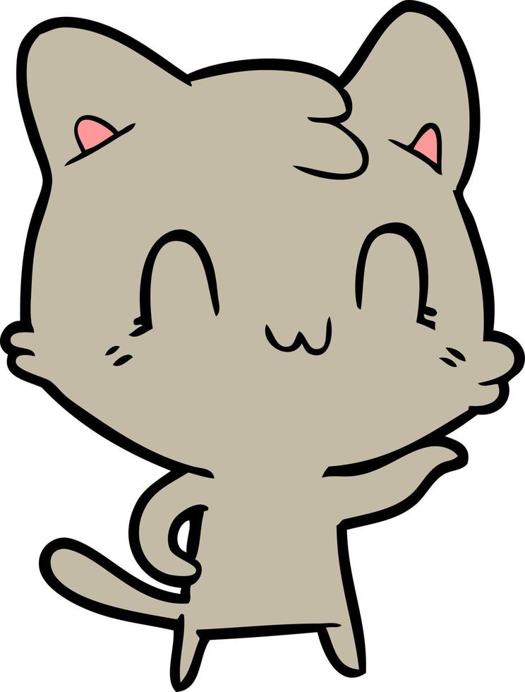 chat heureux de dessin animé vecteur
