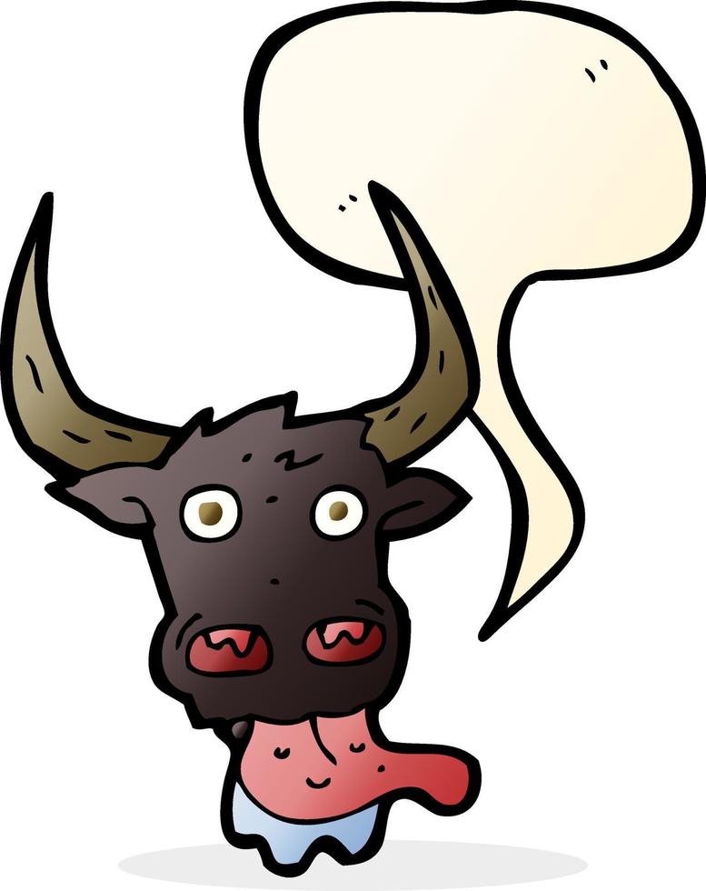 visage de vache dessin animé avec bulle de dialogue vecteur