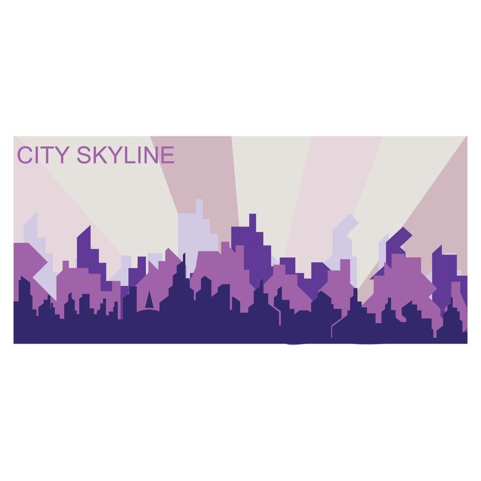 conception d'illustration d'horizon de silhouette de ville. bâtiment de panorama de paysage de ville vecteur