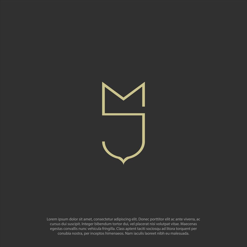 lettrage ou symbole lettre ms ou sm avec vecteur de conception de logo en forme de cravate