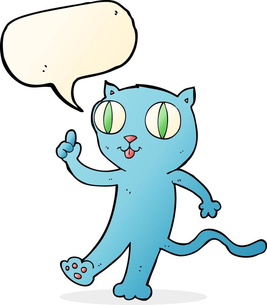 chat de dessin animé avec idée avec bulle de dialogue vecteur