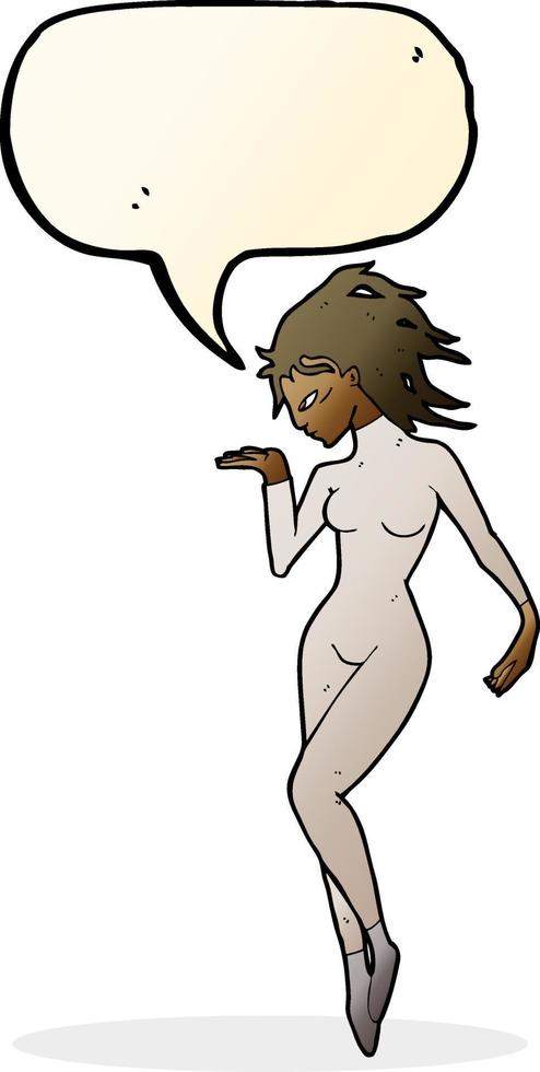 dessin animé future femme de l'espace avec bulle de dialogue vecteur