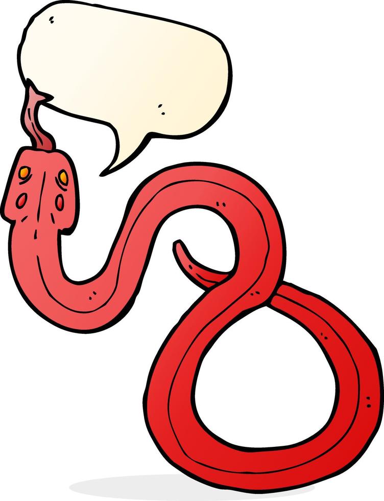 serpent de dessin animé avec bulle de dialogue vecteur