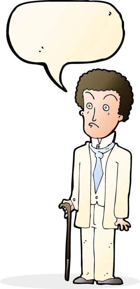 dessin animé malheureux gentleman avec bulle de dialogue vecteur