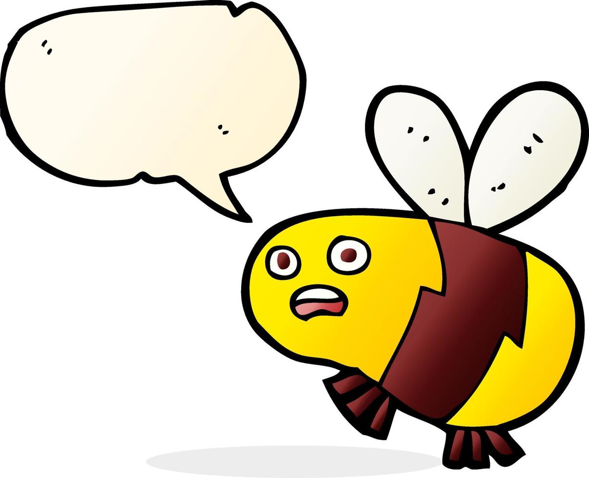 abeille de dessin animé avec bulle de dialogue vecteur