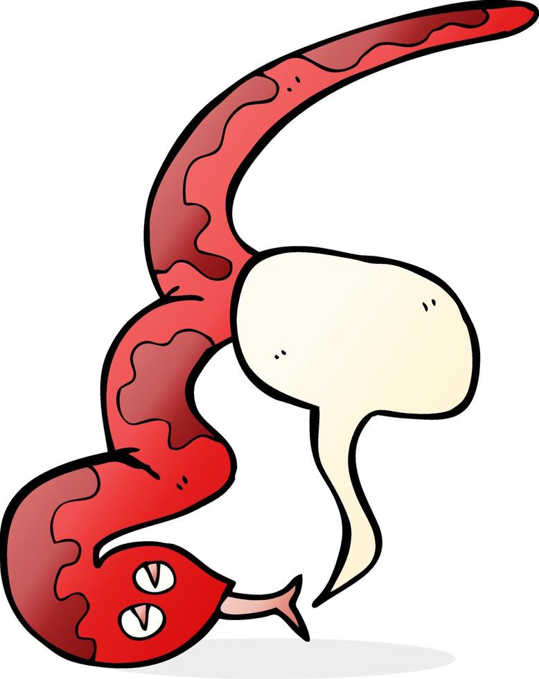 serpent sifflant de dessin animé avec bulle de dialogue vecteur