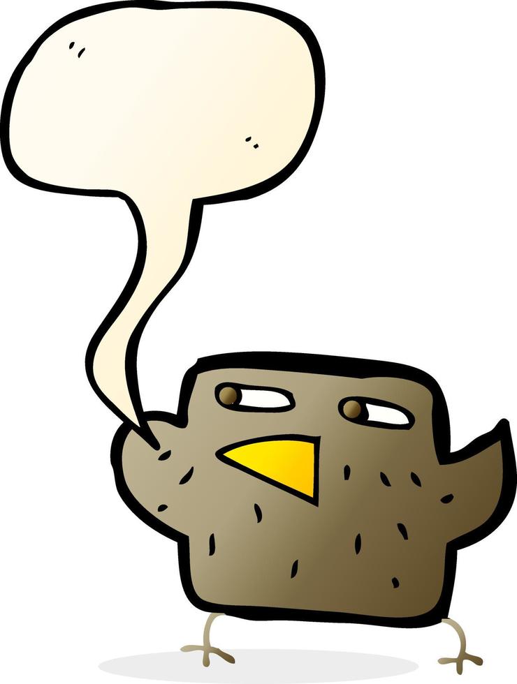 oiseau de dessin animé avec bulle de dialogue vecteur