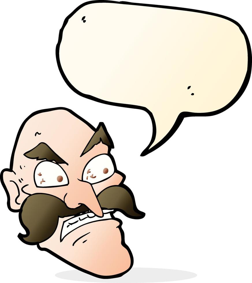 vieil homme en colère de dessin animé avec bulle de dialogue vecteur