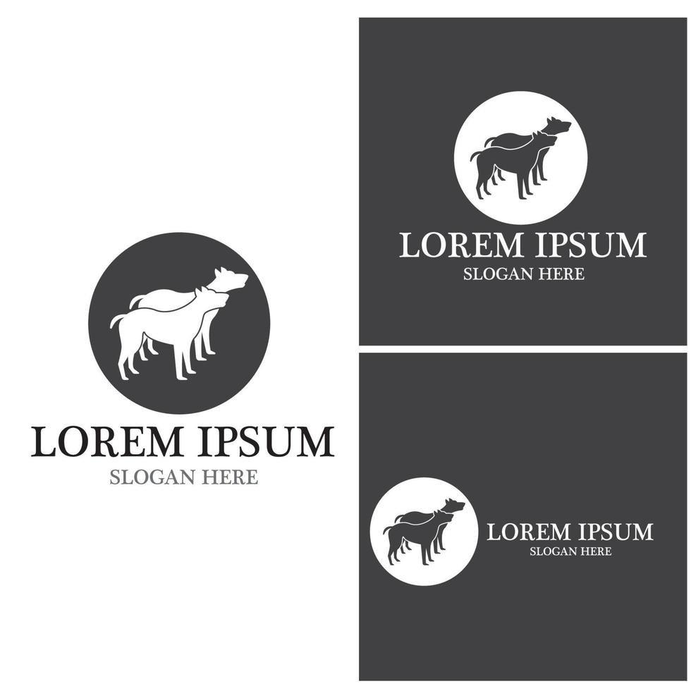 modèle vectoriel de logo de silhouette de chien