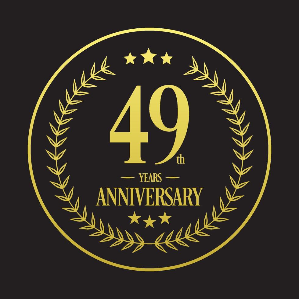 vecteur d'illustration de logo de luxe 49e anniversaire. illustration vectorielle gratuite vecteur gratuit