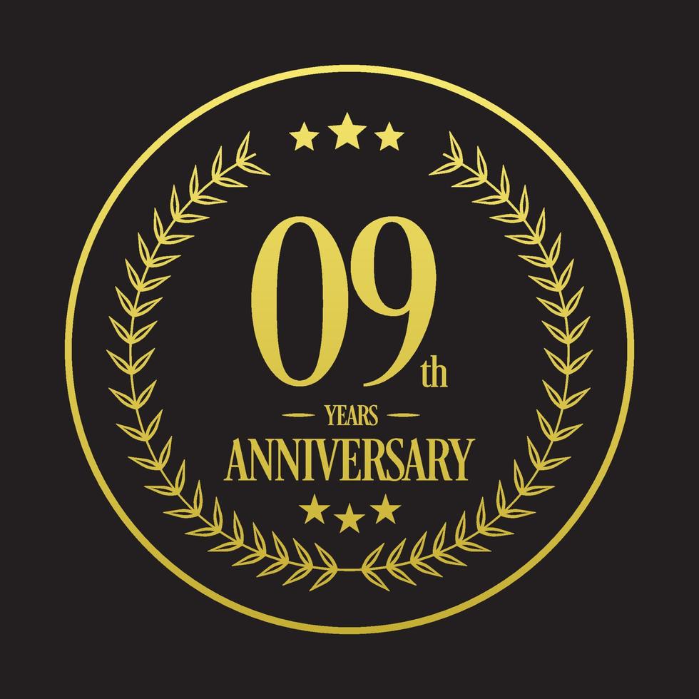 luxe 9e anniversaire logo illustration vector.free illustration vectorielle vecteur gratuit