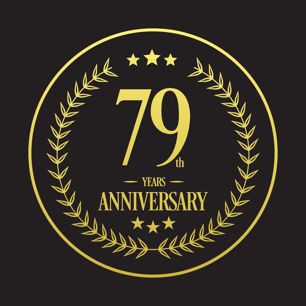 vecteur d'illustration de logo de luxe 79e anniversaire. illustration vectorielle gratuite vecteur gratuit