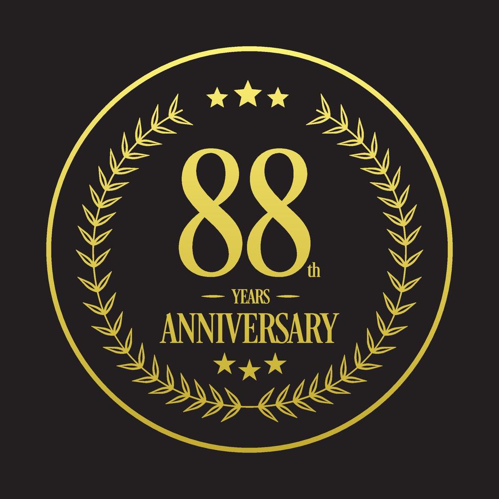 vecteur d'illustration de logo de luxe 88e anniversaire illustration vectorielle gratuite