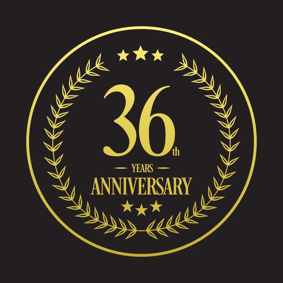 vecteur d'illustration de logo de luxe 36e anniversaire. illustration vectorielle gratuite vecteur gratuit