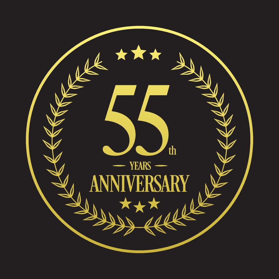 vecteur d'illustration de logo de luxe 55e anniversaire. illustration vectorielle gratuite vecteur gratuit