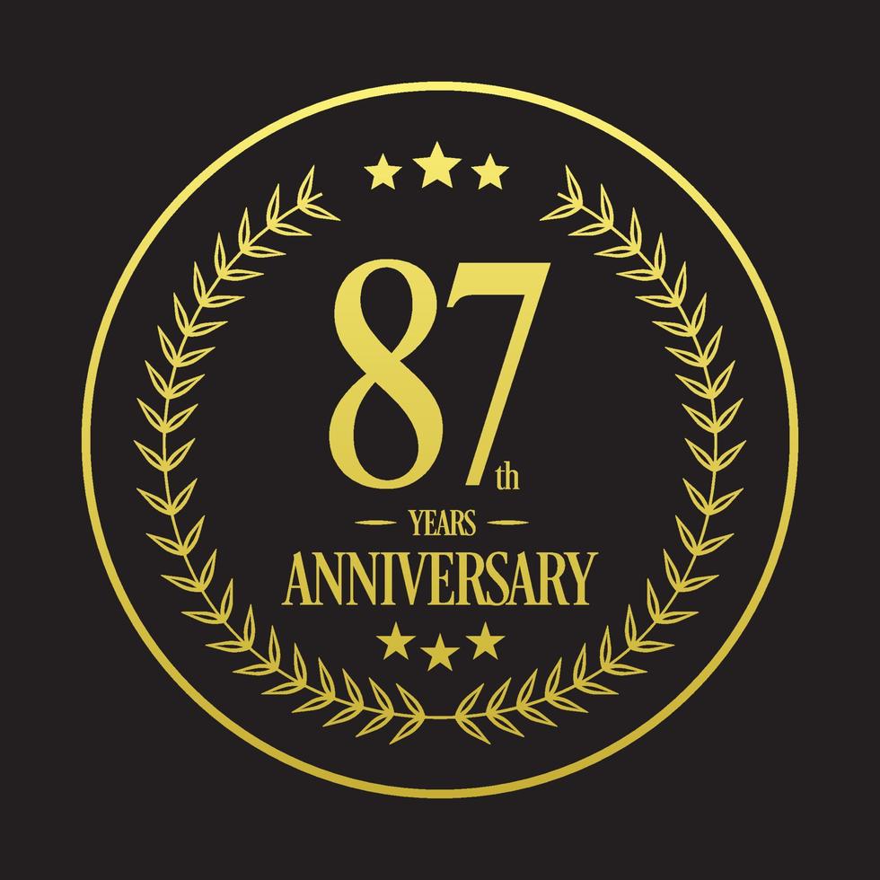 vecteur d'illustration de logo de luxe 87e anniversaire illustration vectorielle gratuite