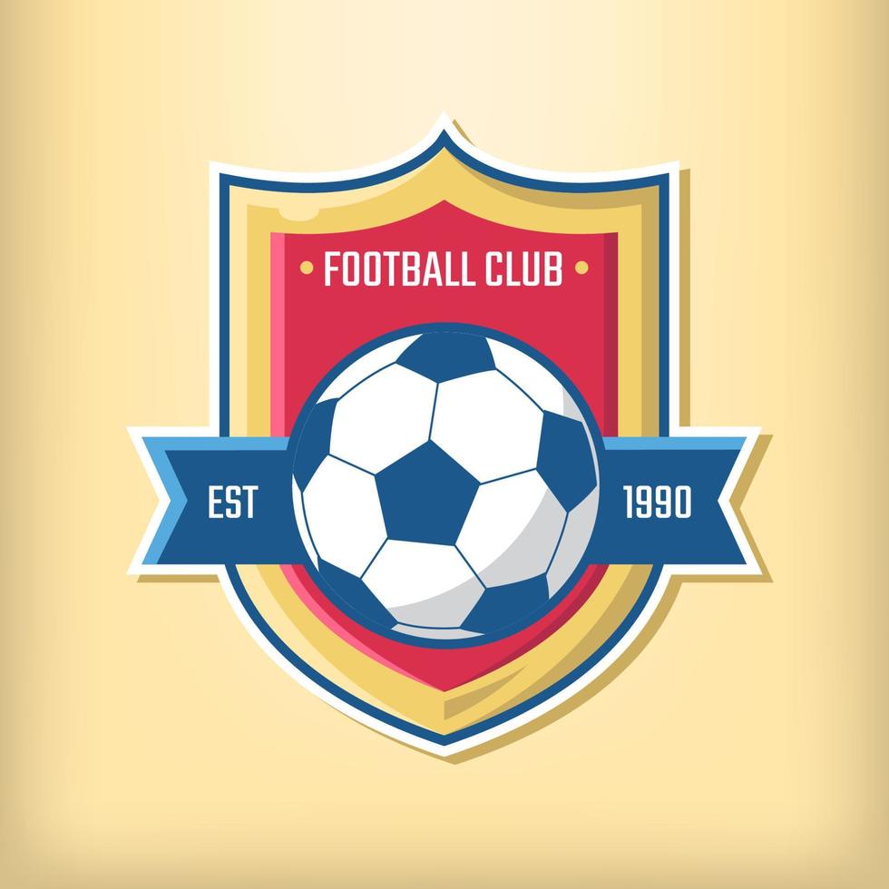logo de football avec un superbe design vectoriel de fond de bouclier