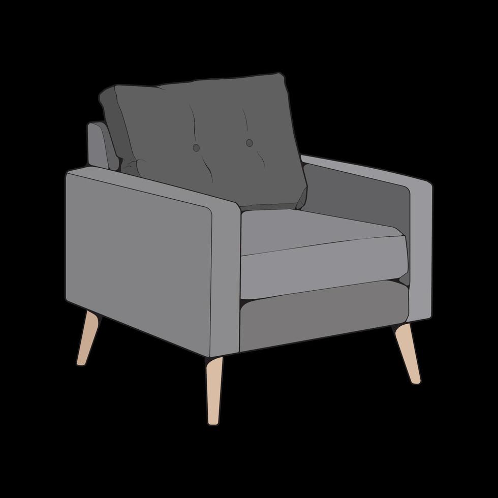 illustrateur de blocs de couleur de canapé ou de canapé. meubles de bloc de couleur pour le salon. illustration vectorielle. vecteur