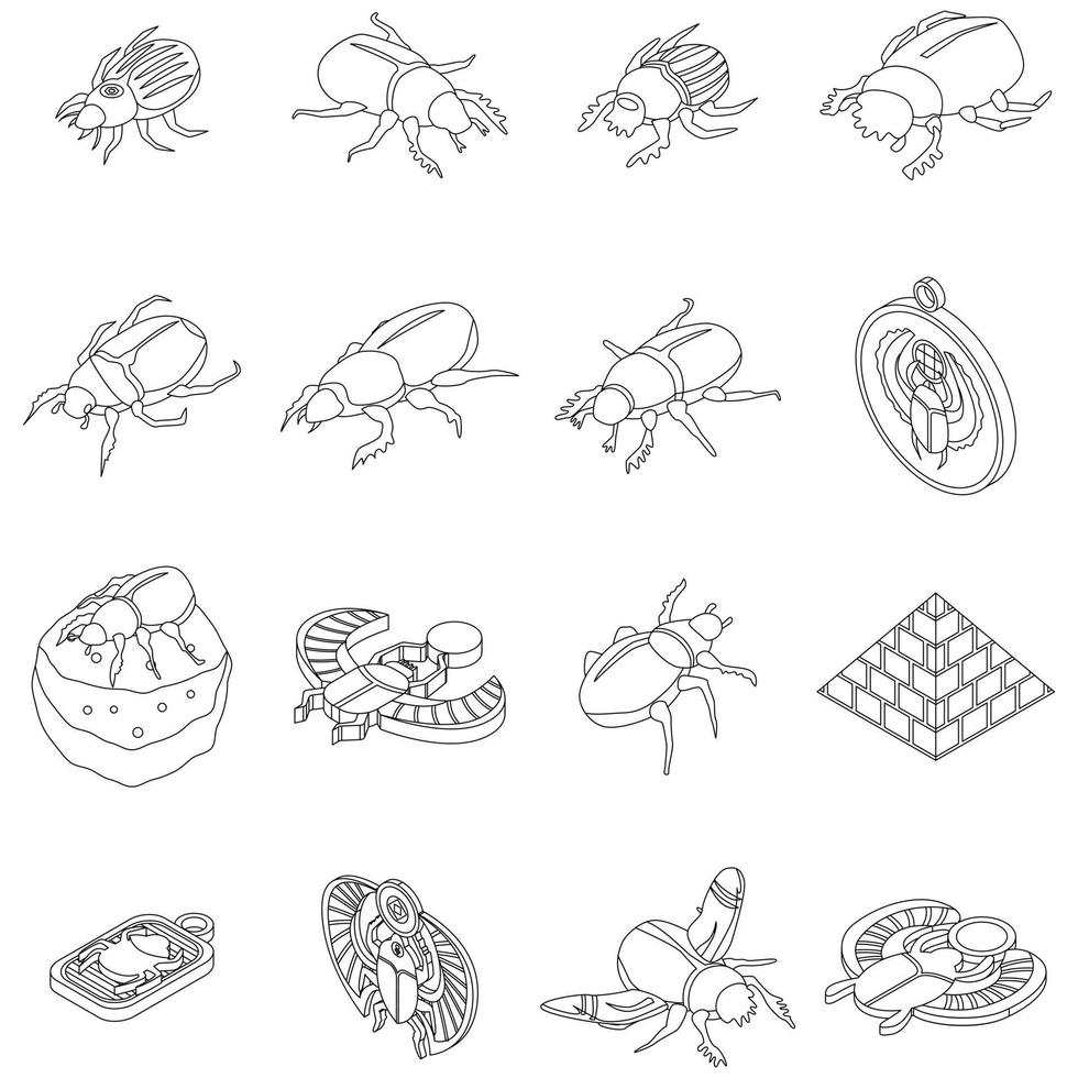 Les icônes du scarabée définissent le contour vectoriel