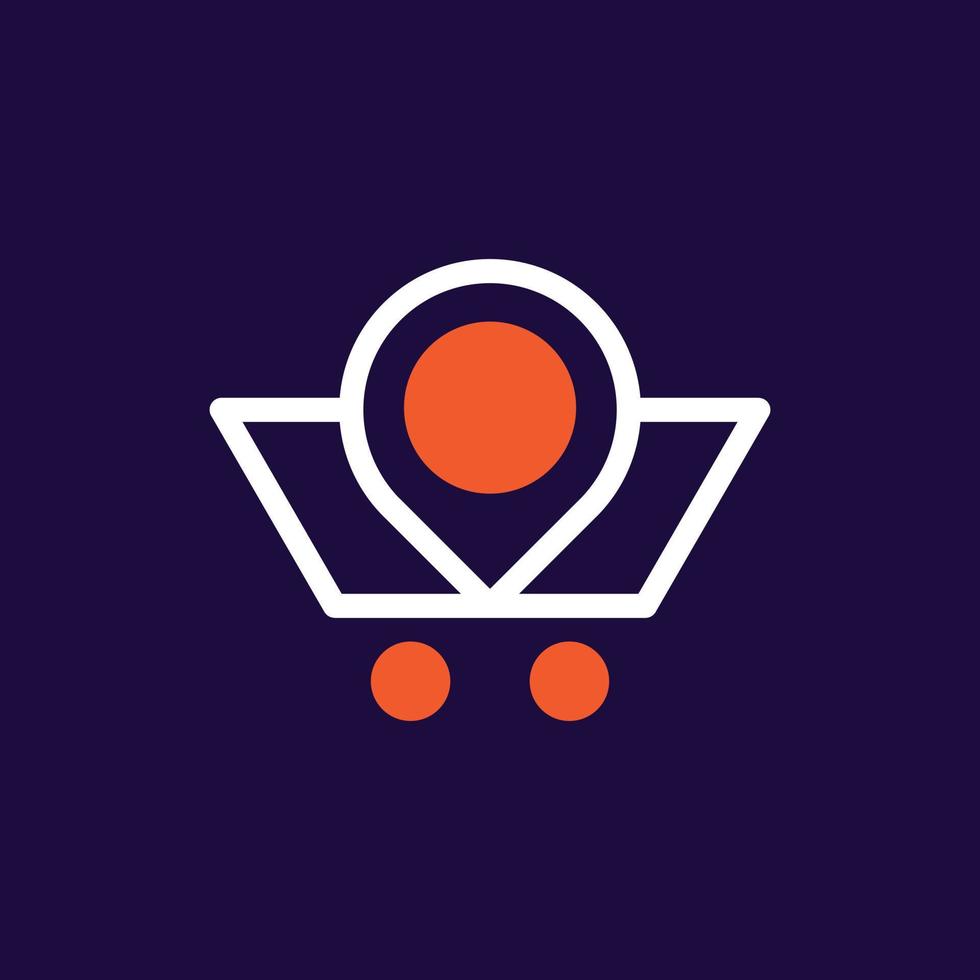 logo de technologie d'entreprise moderne de panier de vente au détail vecteur
